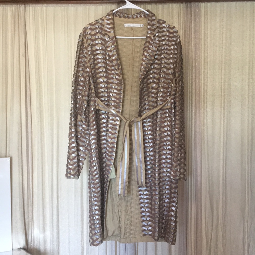 Amazing vintage leather/silk coat by Blank London.